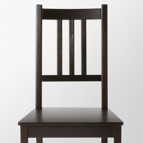 Ikea HAUGA / STEFAN - Table and 2 chairs, gray/brown-black,74x74 cm