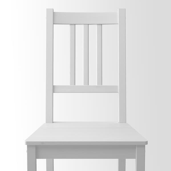 HAUGA / STEFAN - Table and 4 chairs, white/white, 118x74 cm