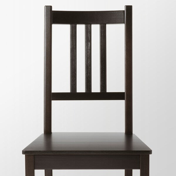 HAUGA / STEFAN - Table and 4 chairs, grey/brown-black, 118x74 cm