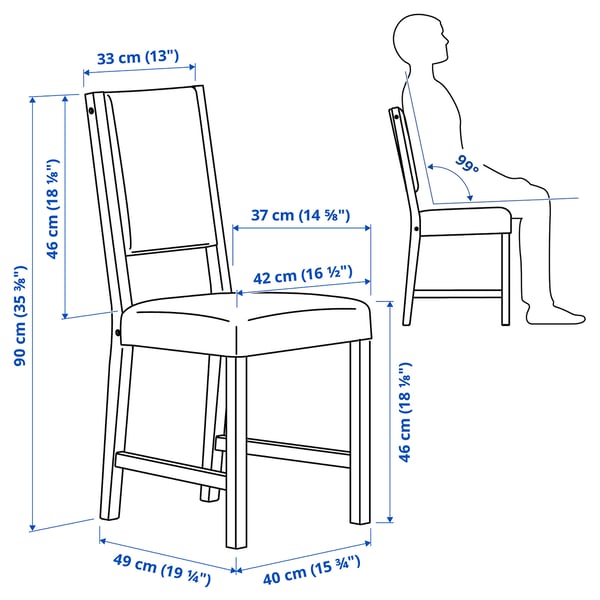 HAUGA / STEFAN table and 6 chairs, white/white, 168x74 cm