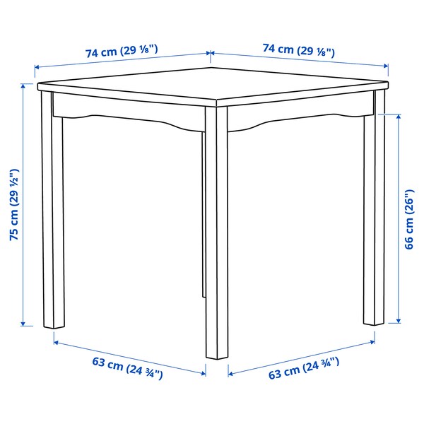 HAUGA - Table, white,74x74 cm