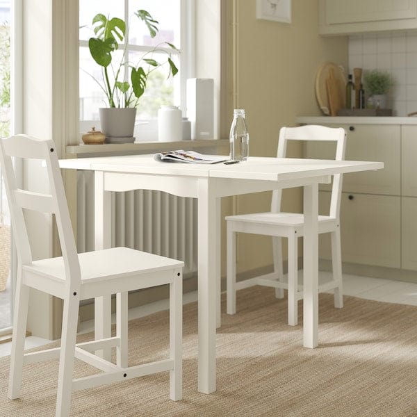 Ikea HAUGA - Drop-leaf table, white/birch veneer, 55/82/109x74 cm