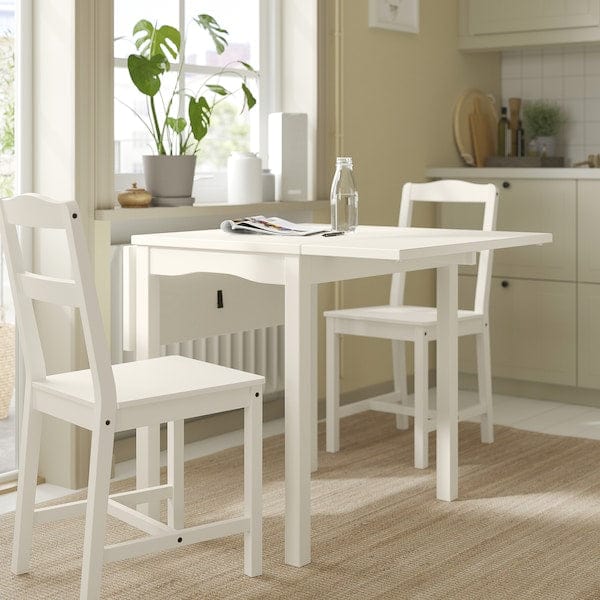 Ikea HAUGA - Drop-leaf table, white/birch veneer, 55/82/109x74 cm