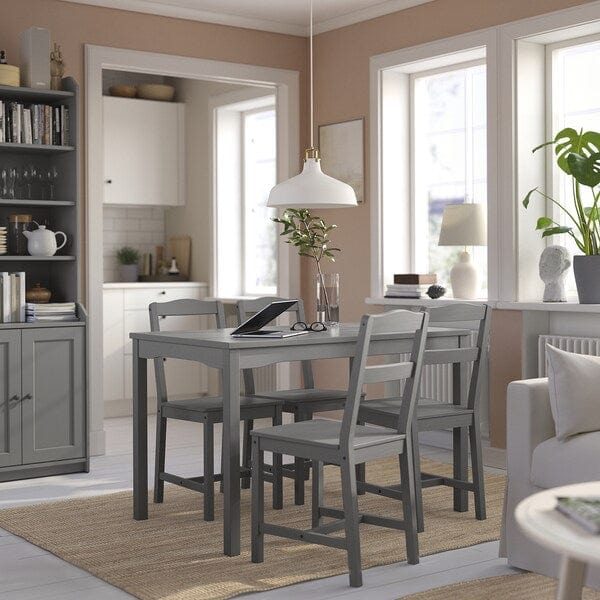 Ikea HAUGA - Table, grey/birch veneer, 118x74 cm