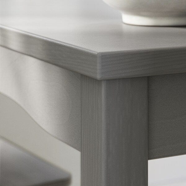 Ikea HAUGA - Table, grey/birch veneer, 118x74 cm