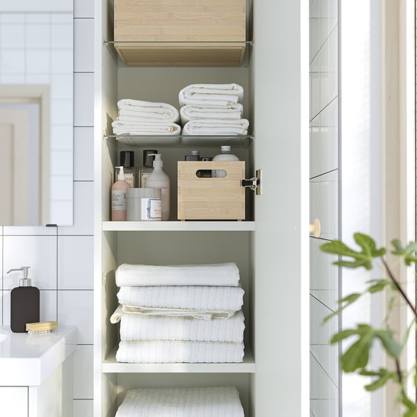 HAVBÄCK - HAVBÄCK High cabinet with door, white, 40x35x195 cm