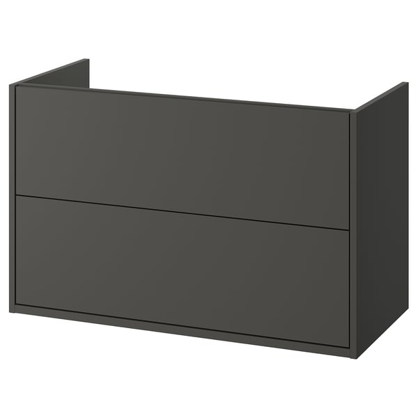 HAVBÄCK wash-stand with drawers, dark grey, 100x48x63 cm