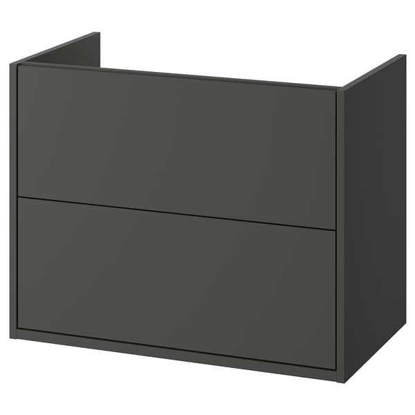 HAVBÄCK wash-stand with drawers, dark grey, 80x48x63 cm