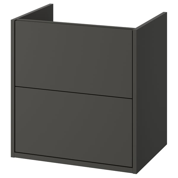 HAVBÄCK - HAVBÄCK Wash-stand with drawers, dark grey, 60x48x63 cm
