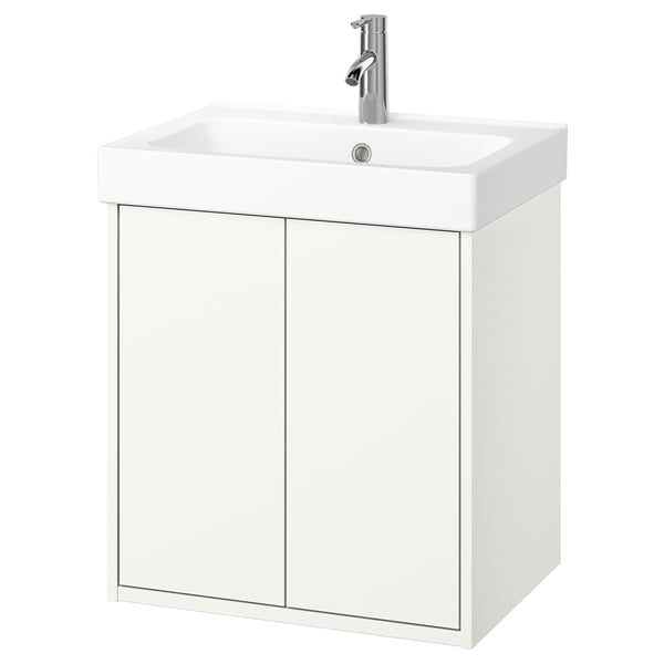 HAVBÄCK / ORRSJÖN wash-stnd w drs/deep wash-basin/tap, white, 62x49x72 cm