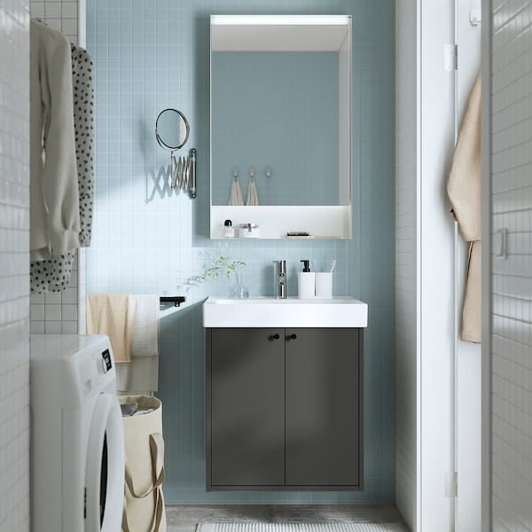 Ikea HAVBÄCK / ORRSJÖN - Washbasin/drawer cabinet pr/misc, dark grey,62x49x72 cm