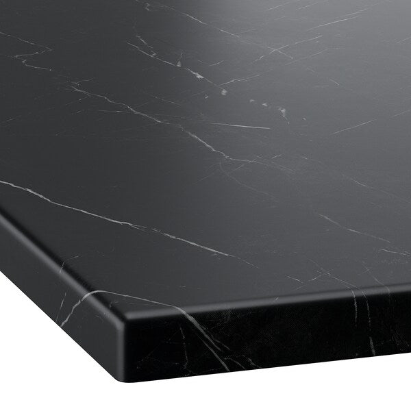 HAVBÄCK / ORRSJÖN - Washbasin/washbasin/black marble-effect vanity unit, dark grey/black,82x49x71 cm