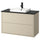 HAVBÄCK / ORRSJÖN wash-stnd w drawers/wash-basin/tap, beige/black marble effect, 102x49x71 cm