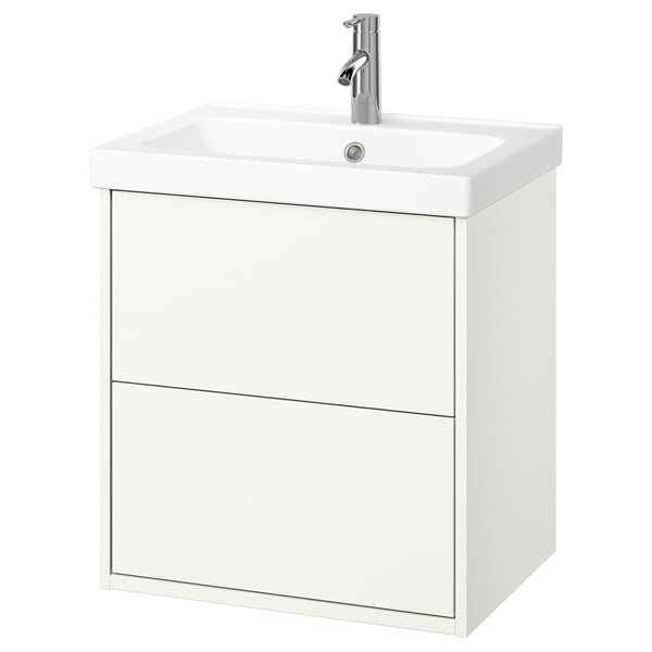 HAVBÄCK / ORRSJÖN wash-stnd w drawers/wash-basin/tap, white, 62x49x69 cm
