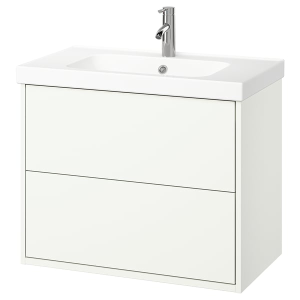 HAVBÄCK / ORRSJÖN wash-stnd w drawers/wash-basin/tap, white, 82x49x69 cm