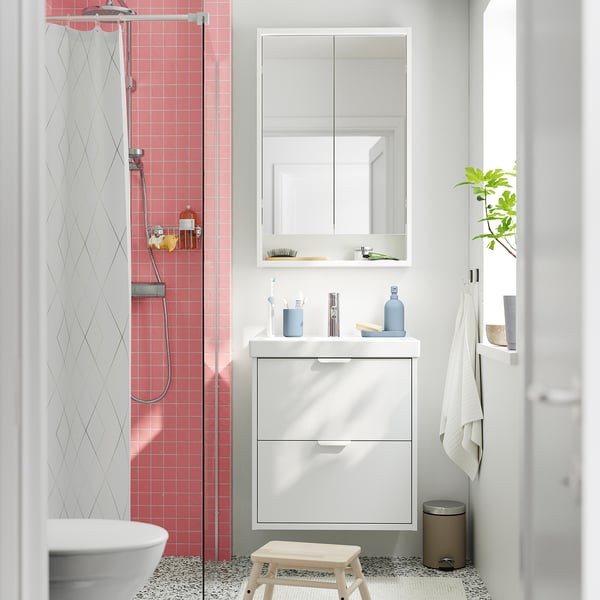HAVBÄCK / ORRSJÖN - Washbasin/drawer/misc cabinet, white,62x49x69 cm
