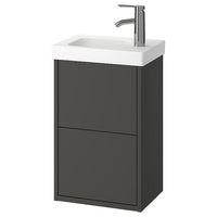 HAVBÄCK / ORRSJÖN wash-stnd w drawers/wash-basin/tap, dark grey, 42x34x69 cm