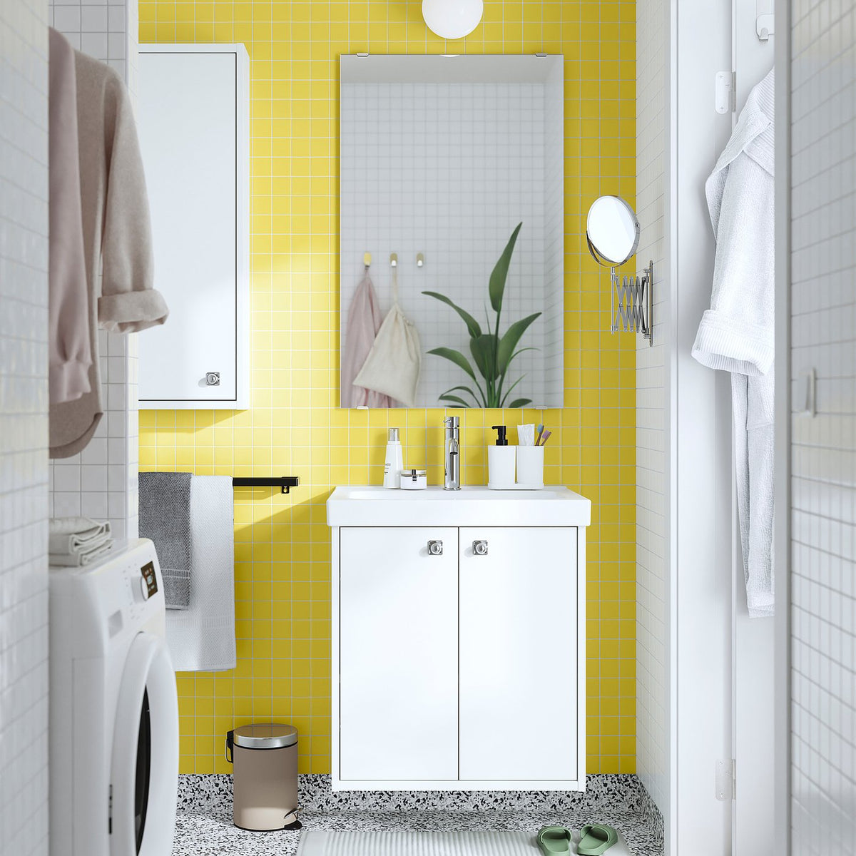 HAVBÄCK / ORRSJÖN wash-stnd w doors/wash-basin, 62.3x69.2x49.4 cm
