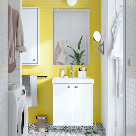 HAVBÄCK / ORRSJÖN wash-stnd w doors/wash-basin, 62.3x69.2x49.4 cm