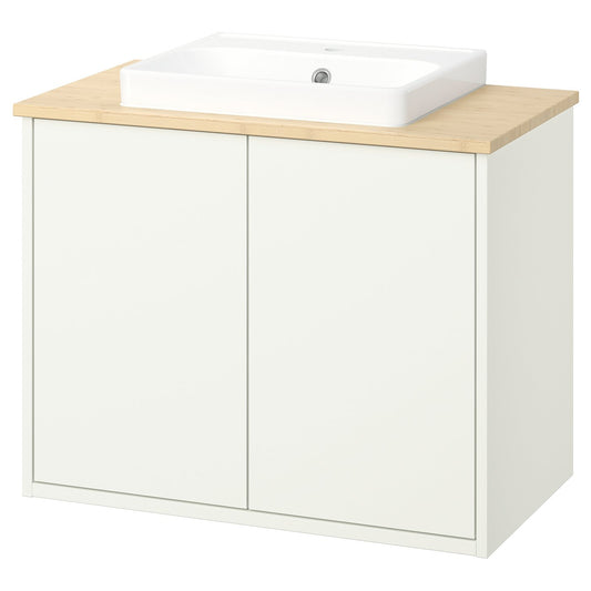 HAVBÄCK / ORRSJÖN wash-stnd w doors/wash-basin, 82.0x71.0x49.0 cm