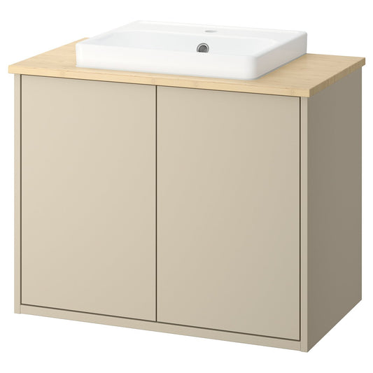 HAVBÄCK / ORRSJÖN wash-stnd w doors/wash-basin, 82.0x71.0x49.0 cm