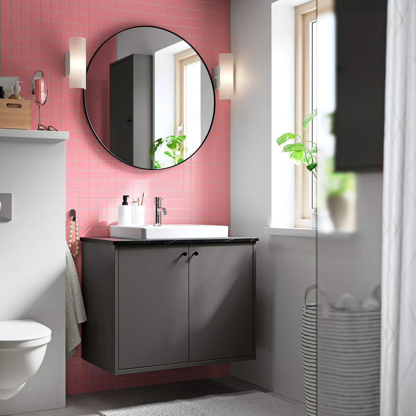 HAVBÄCK / ORRSJÖN wash-stnd w doors/wash-basin, 82.0x71.0x49.0 cm