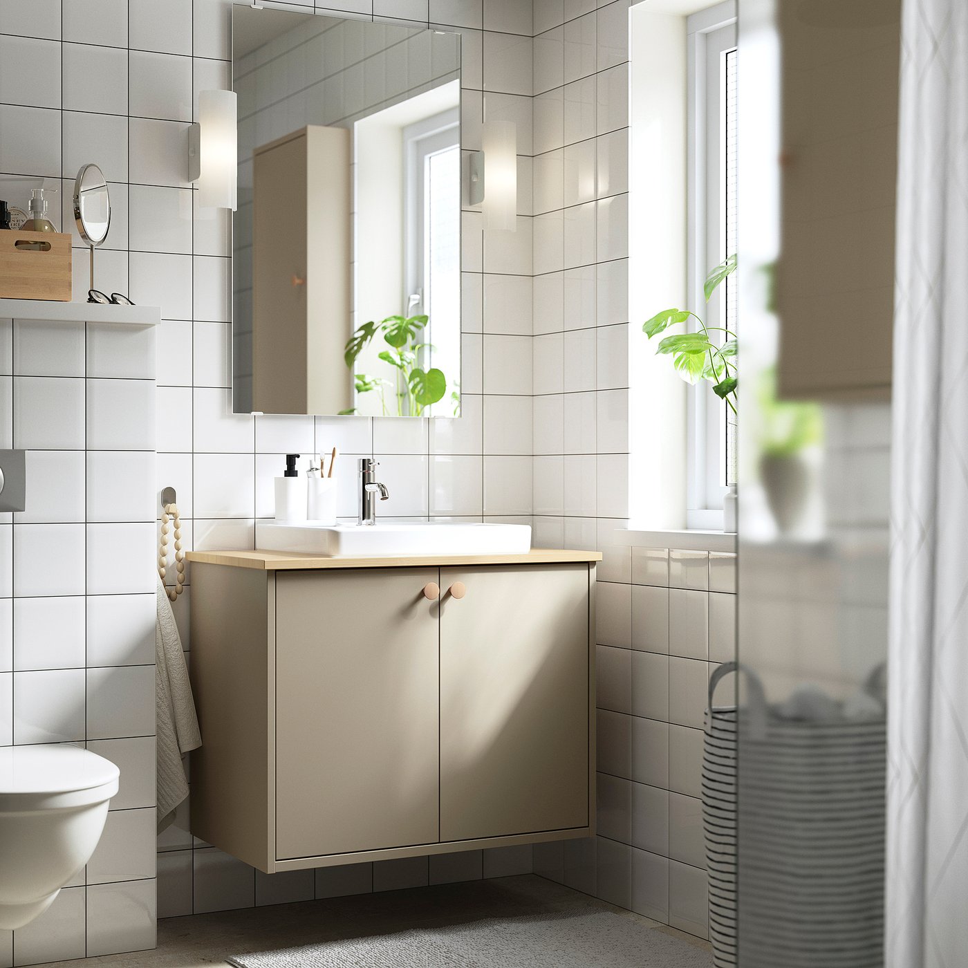 HAVBÄCK / ORRSJÖN wash-stnd w doors/wash-basin, 82.0x71.0x49.0 cm