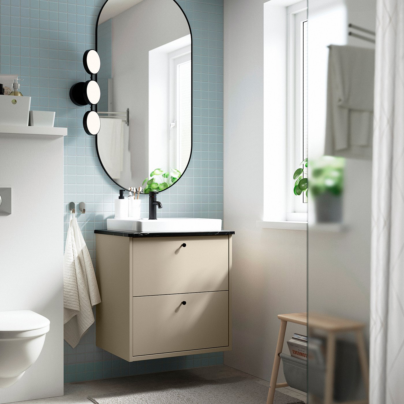 HAVBÄCK / ORRSJÖN wash-stnd w drawers/wash-basin, 62.0x71.0x49.0 cm