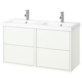 HAVBÄCK / ORRSJÖN wash-stand/wash-basin/taps, white, 122x49x69 cm