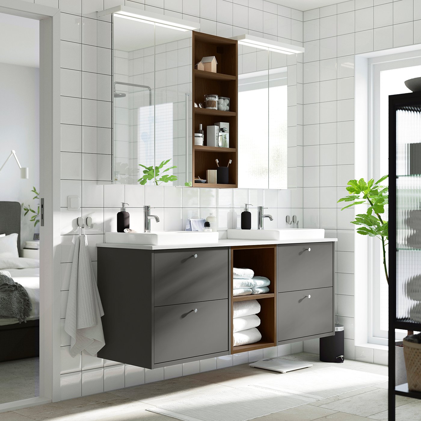 HAVBÄCK / ORRSJÖN wash-stand/wash-basins, 162.0x71.0x49.0 cm