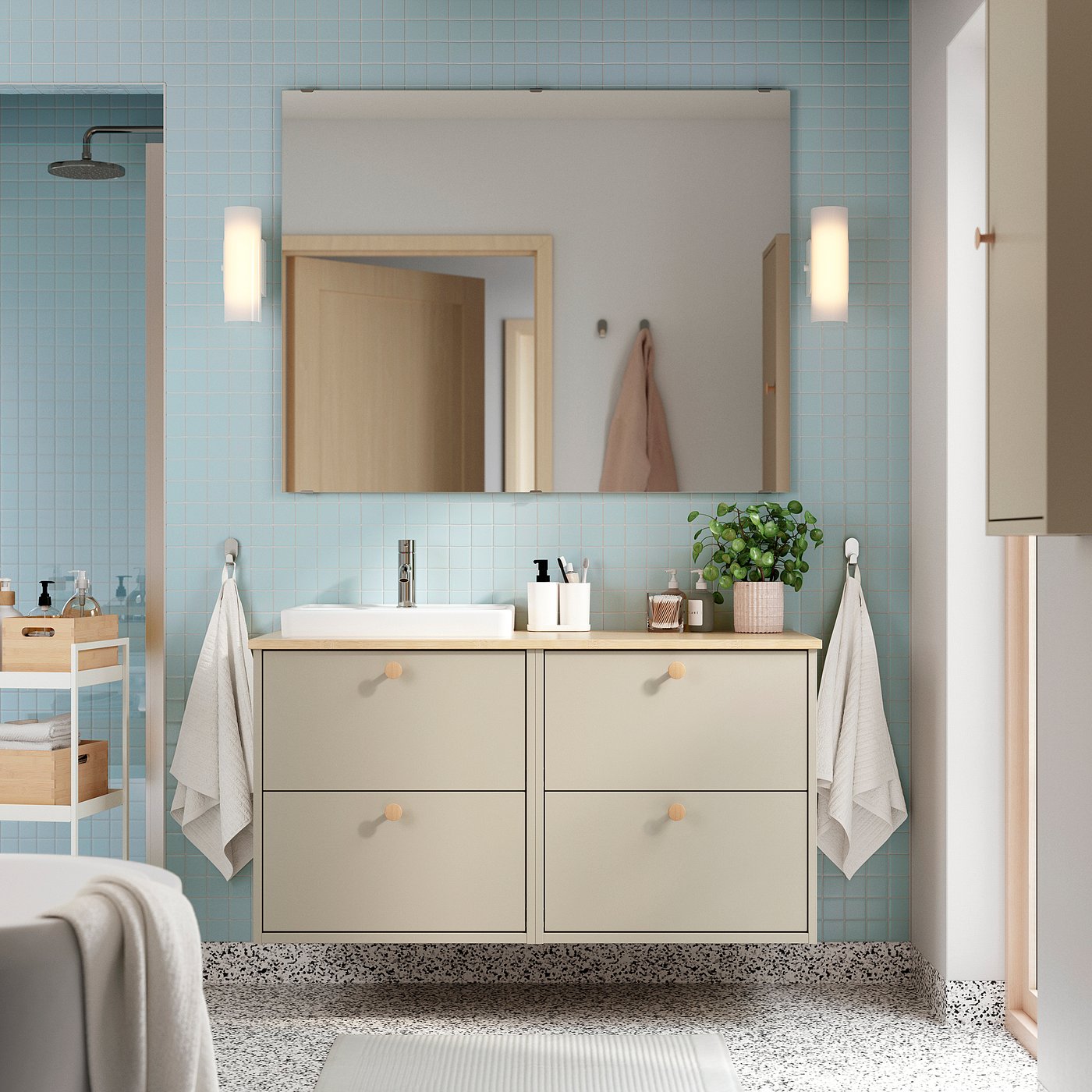 HAVBÄCK / ORRSJÖN wash-stand/wash-basin, 122.0x71.0x49.0 cm