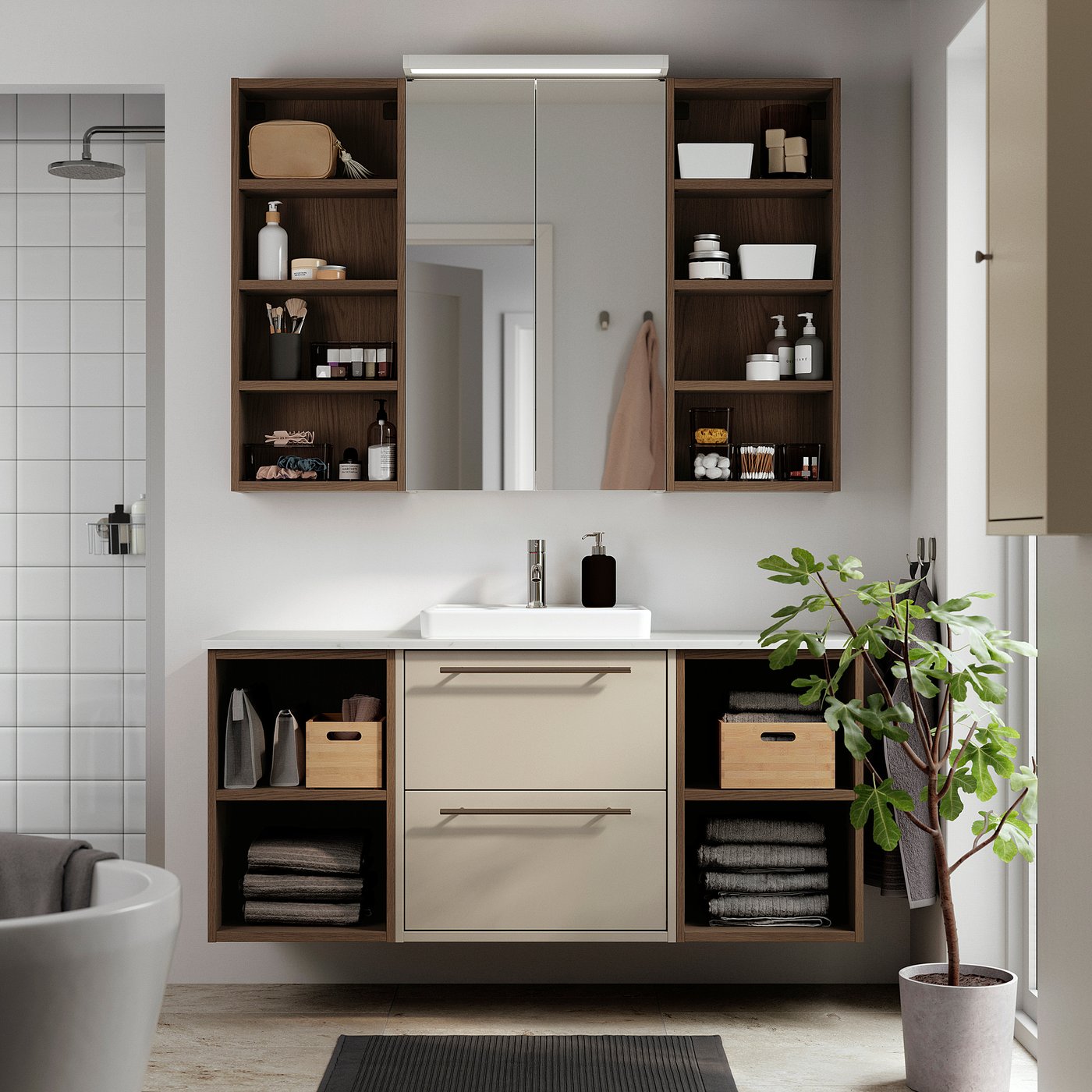HAVBÄCK / ORRSJÖN wash-stand/wash-basin, 142.0x71.0x49.0 cm