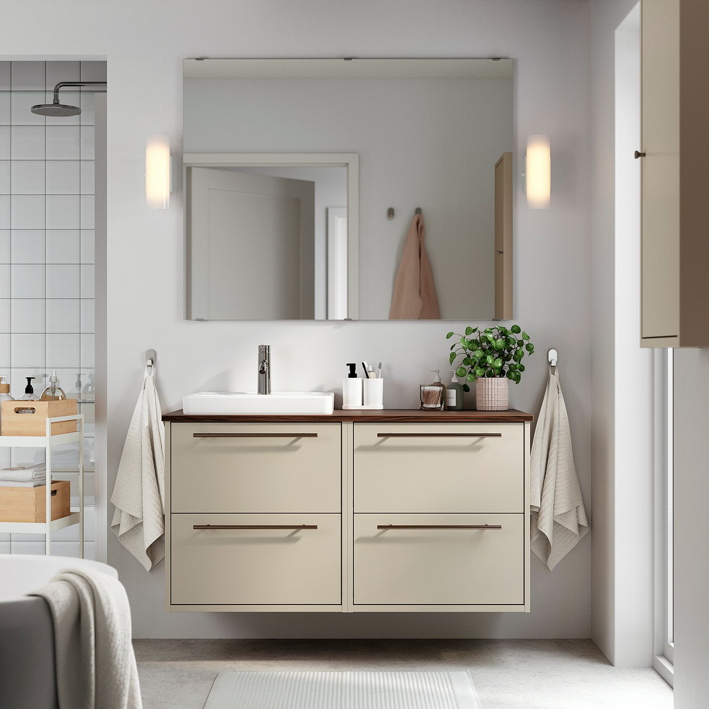 HAVBÄCK / ORRSJÖN wash-stand/wash-basin, 122.0x71.0x49.0 cm