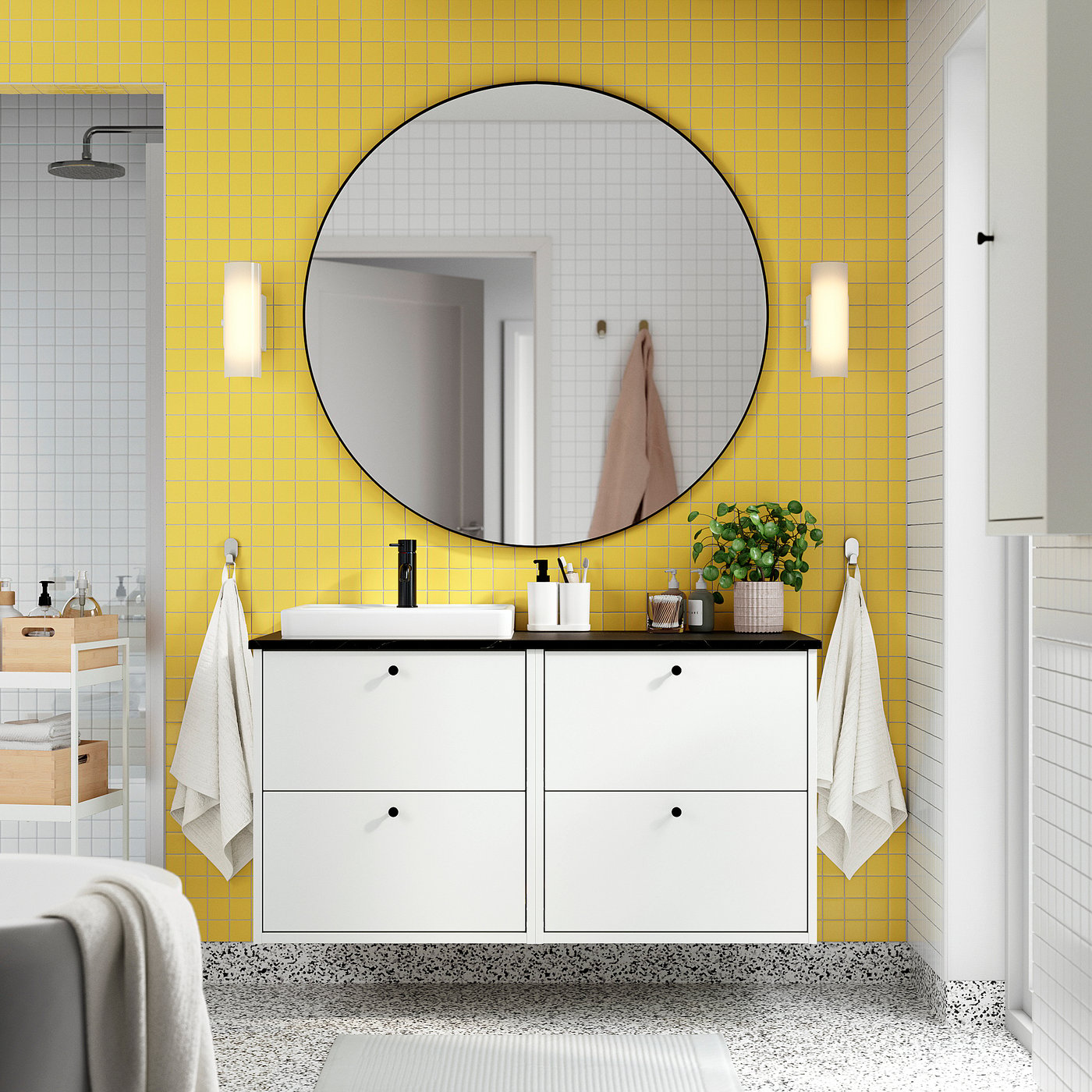 HAVBÄCK / ORRSJÖN wash-stand/wash-basin, 122.0x71.0x49.0 cm