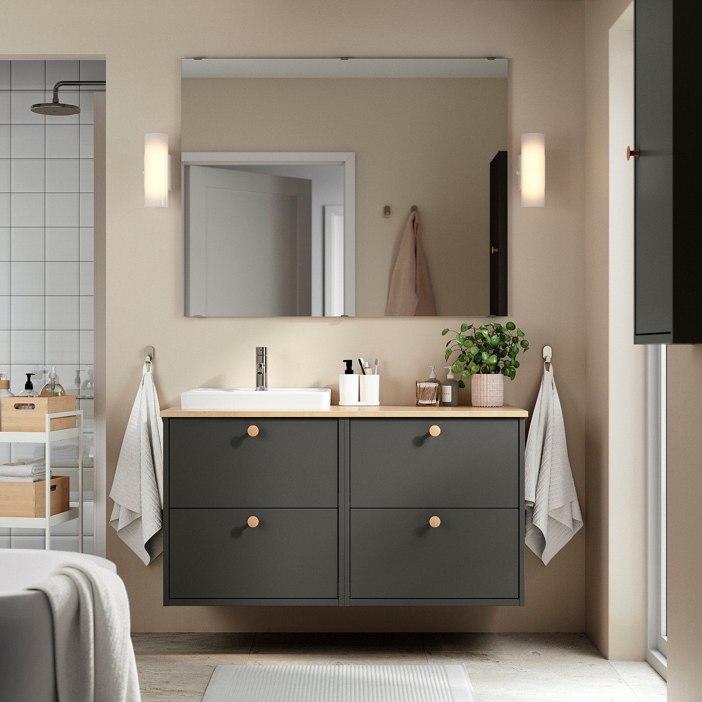 HAVBÄCK / ORRSJÖN wash-stand/wash-basin, 122.0x71.0x49.0 cm