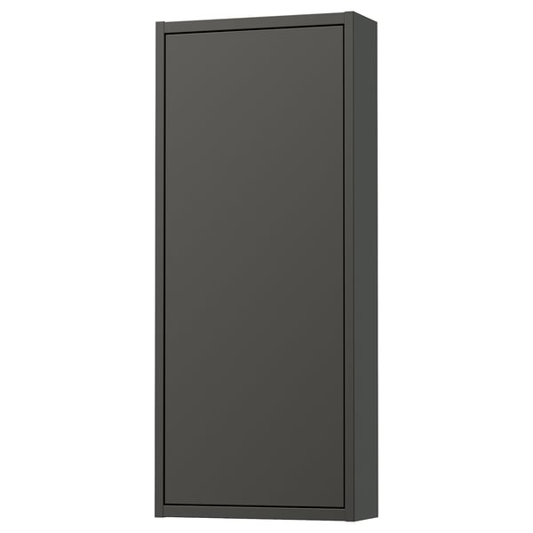 HAVBÄCK wall cabinet with door, dark grey, 40x15x95 cm