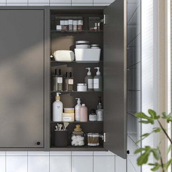 Ikea HAVBÄCK - Wall cabinet with door, dark grey, 40x15x95 cm