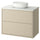 HAVBÄCK / VINDELÄLVEN wash-stnd w drawers/wash-basin, beige/white marble effect, 82x49x77 cm