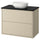 HAVBÄCK / VINDELÄLVEN wash-stnd w drawers/wash-basin, beige/black marble effect, 82x49x77 cm