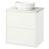 HAVBÄCK / VINDELÄLVEN wash-stnd w drawers/wash-basin, white/white marble effect, 62x49x77 cm