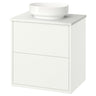 HAVBÄCK / VINDELÄLVEN wash-stnd w drawers/wash-basin, white/white marble effect, 62x49x77 cm
