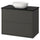 HAVBÄCK / VINDELÄLVEN wash-stnd w drawers/wash-basin, dark grey/black marble effect, 82x49x77 cm