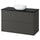 HAVBÄCK / VINDELÄLVEN wash-stnd w drawers/wash-basin, dark grey/black marble effect, 102x49x77 cm