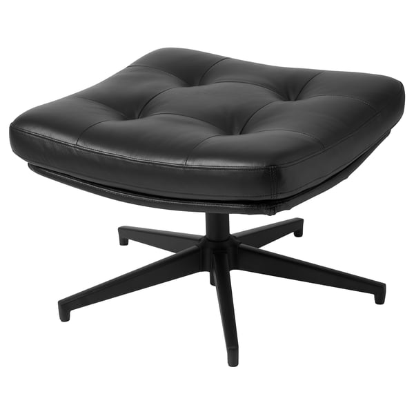 HAVBERG footstool, Grann/Bomstad black, 64x64 cm