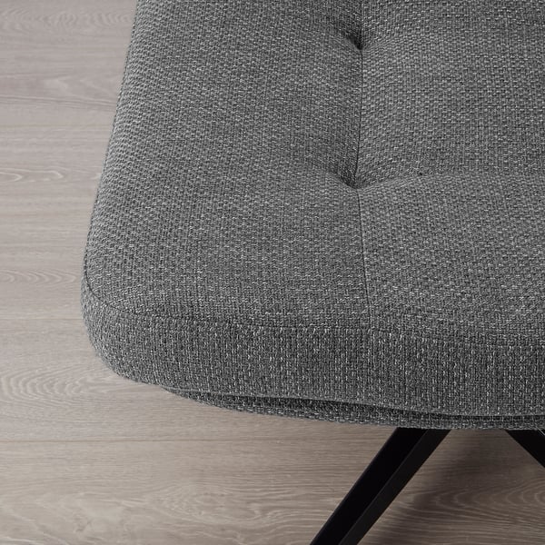 HAVBERG footstool, Lejde grey/black, 64x64 cm