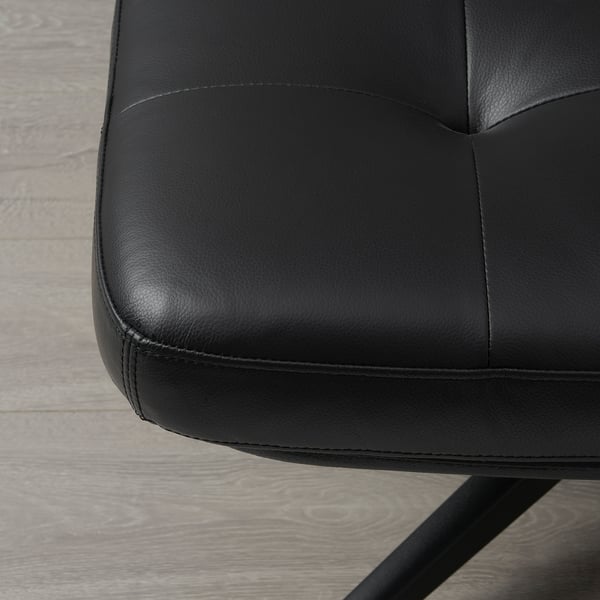 HAVBERG - Armchair and footstool, Grann/Bomstad black ,