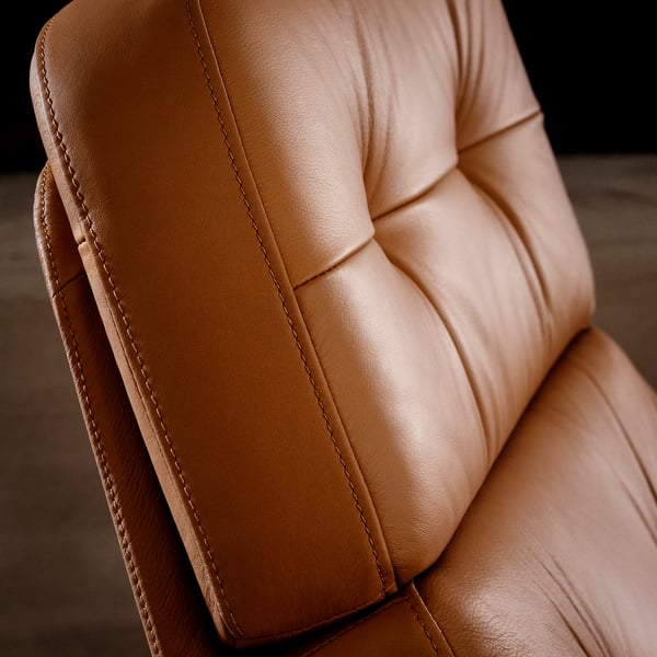 HAVBERG - Armchair and footstool, Grann/Bomstad ochre brown ,
