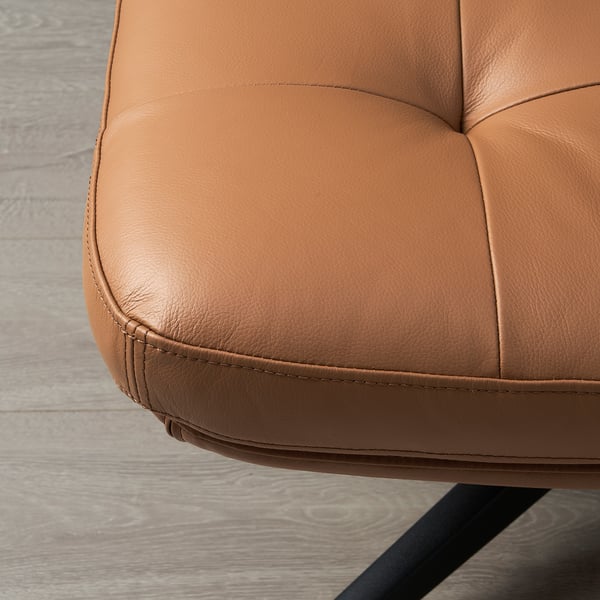 HAVBERG - Armchair and footstool, Grann/Bomstad ochre brown ,
