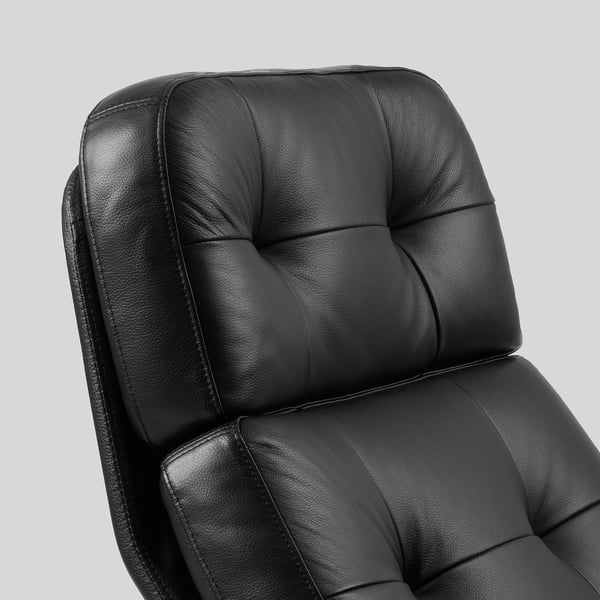HAVBERG - Swivel armchair, Grann/Bomstad black ,