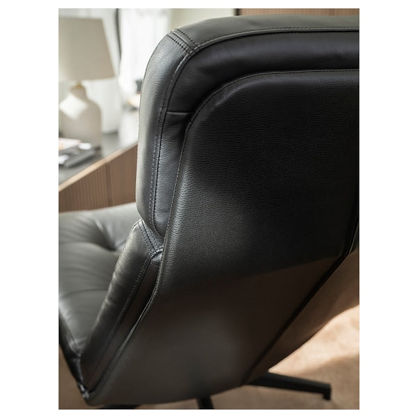 HAVBERG - Swivel armchair, Grann/Bomstad black ,